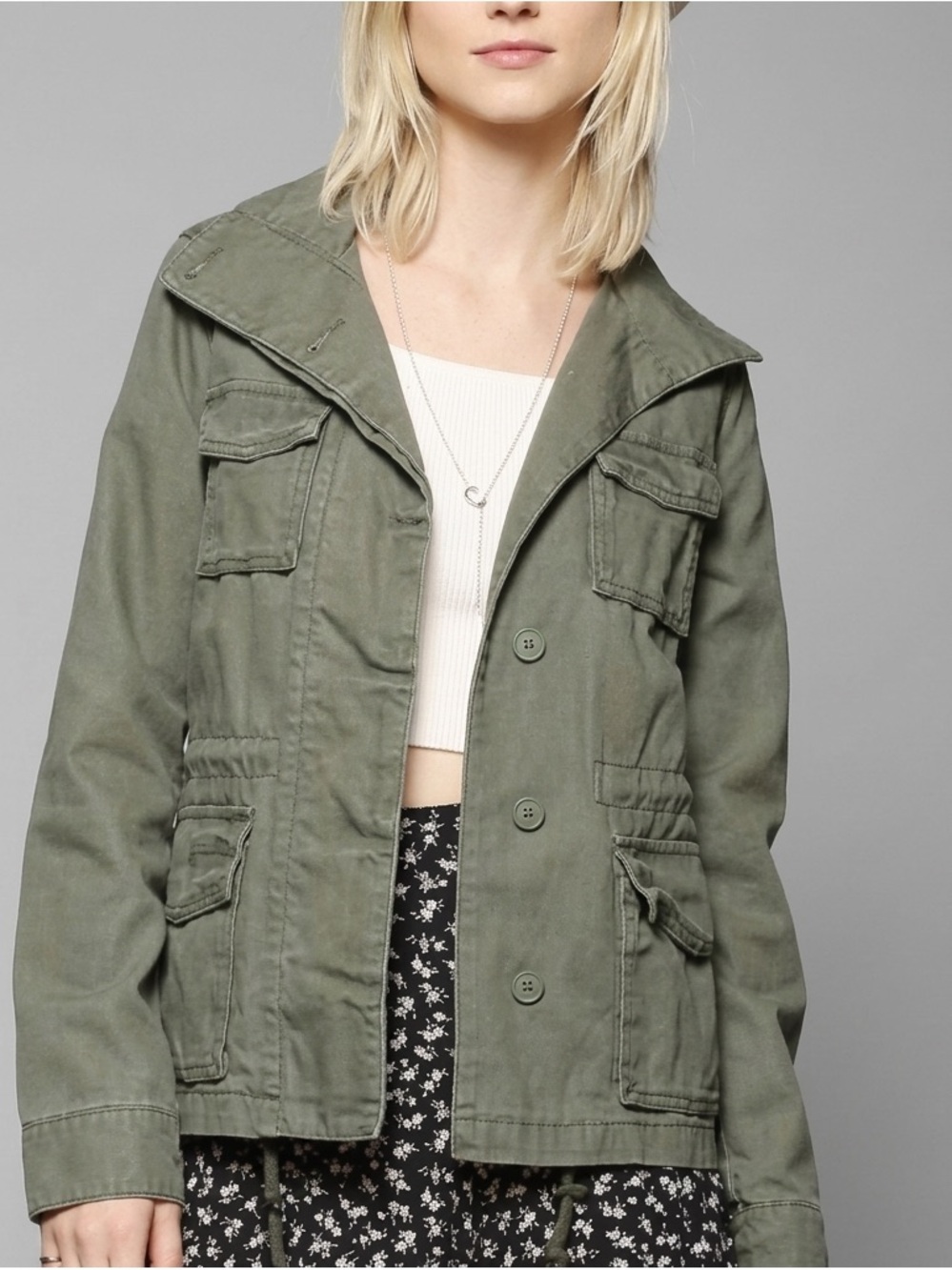 Urban Outfitters Ecote Olive Green Military Utility Cargo Jacket - Size M